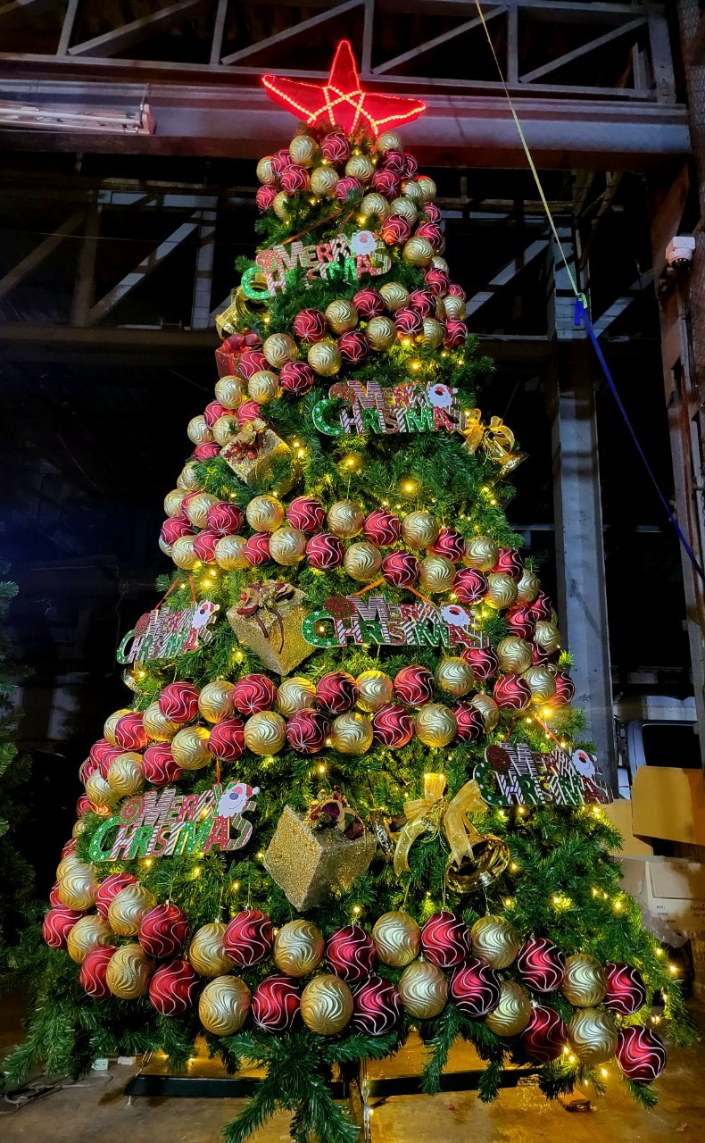 ลูกบอลคริสต์มาสลายเส้นกากเพชร 10 ซม.