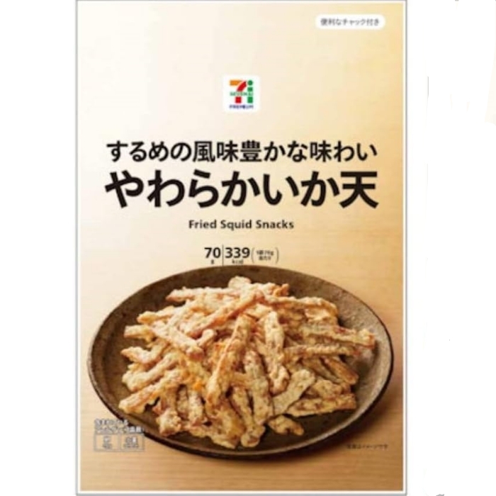 ขนมปลาหมึกทอด fried squid snack 76 g セブン＆アイ セブンプレミアム やわらかいか天