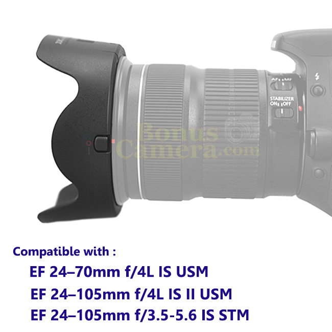 EW-83M ฮู้ดมีช่องหมุนฟิลเตอร์ Canon EF 24–70mm f/4L IS USM,EF 24–105mm f/4L IS II USM,EF 24–105mm f/3.5-5.6 IS STM