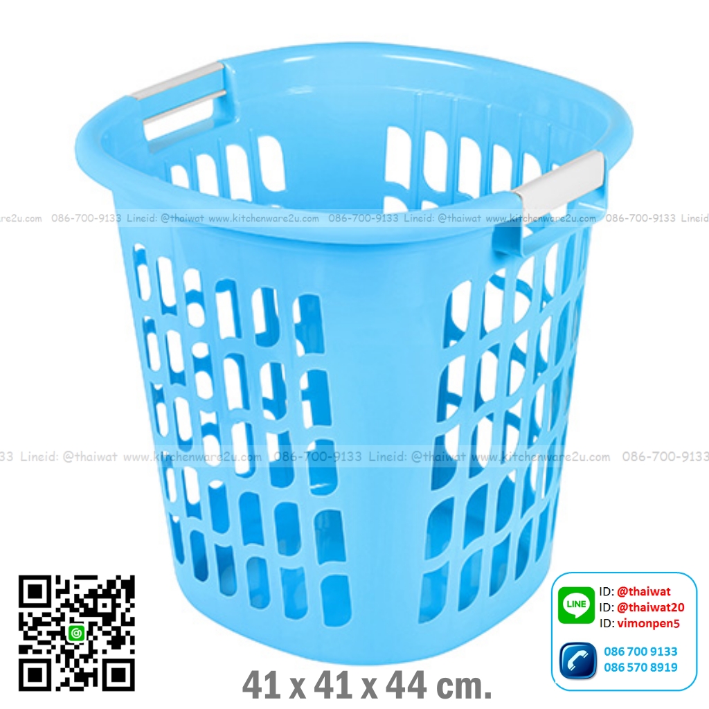 P01125 ตะกร้าผ้าเหลี่ยม (กว้าง 41* ยาว 41* สูง 44 cm) เกรดเอ No.1158 ราคาขายส่งต่อ 12 ใบ:เฉลี่ย 150 บต่อใบ