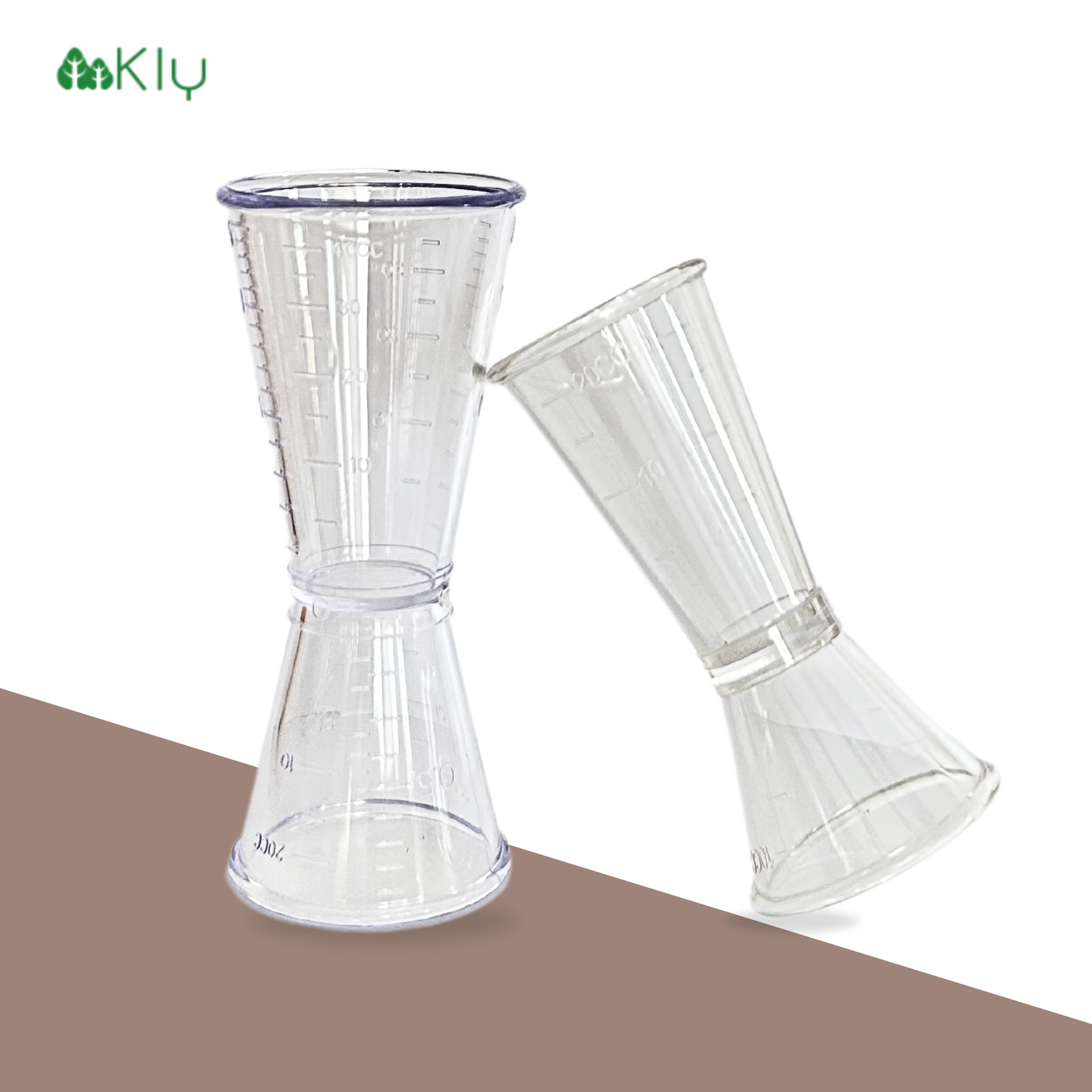จิกเกอร์พลาสติก (Jigger) จิกเกอร์ตวง แก้วตวงน้ำเชื่อม ถ้วยตวงช็อตแอลกอฮอล์ ถ้วยตวงค็อกเทลพลาสติก