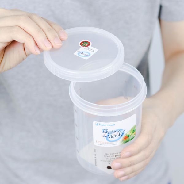 P03401 ขวดโหล ป้องกันแบคทีเรีย (8.5*8.5*11.5 cm) พร้อมมาตรวัด No.5633 เกรดเอ อย่างดี ราคาต่อ 1 โหล : 12 ใบ