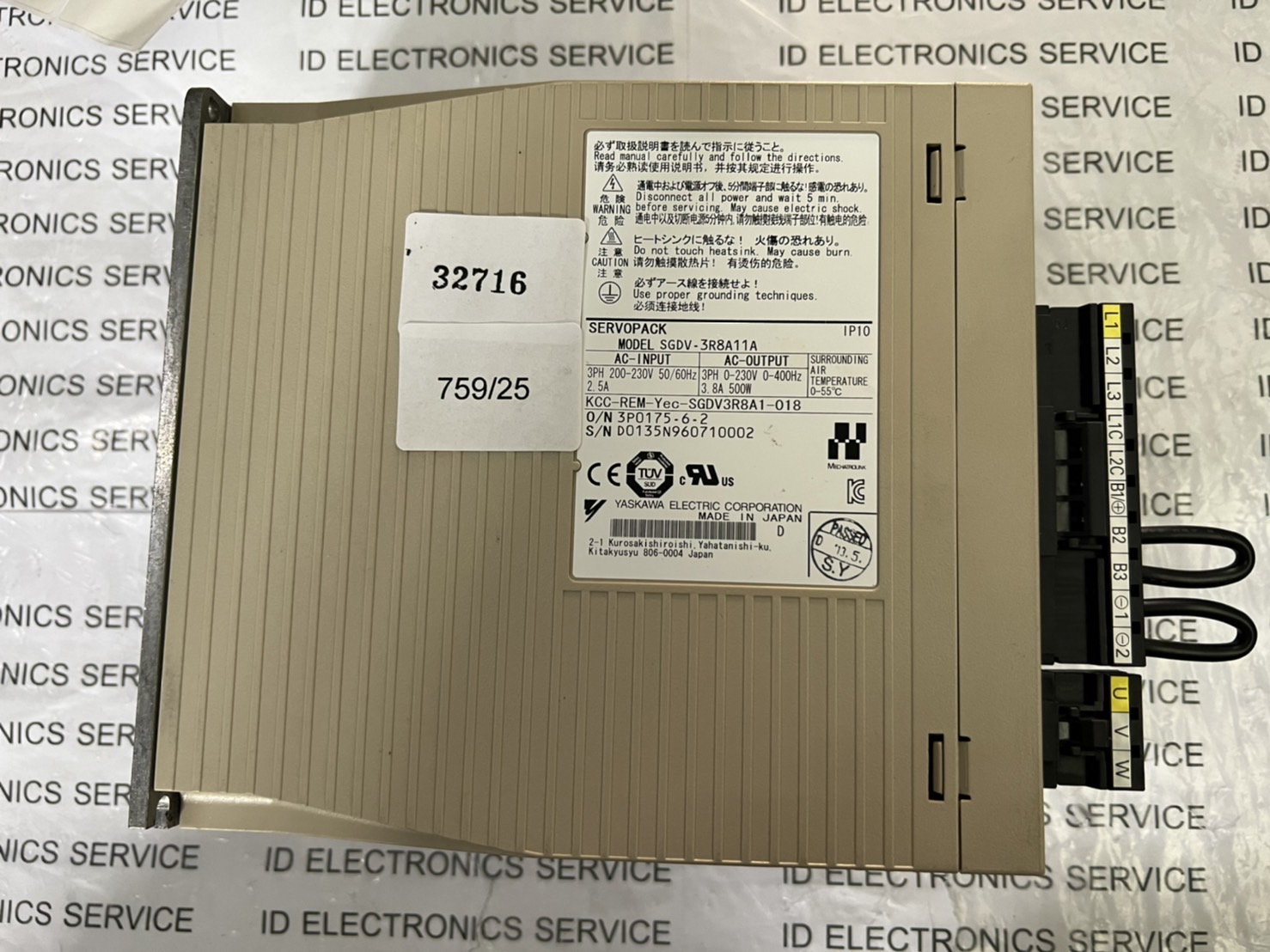 SGDV-3R8A11A DRIVE "YASKAWA"