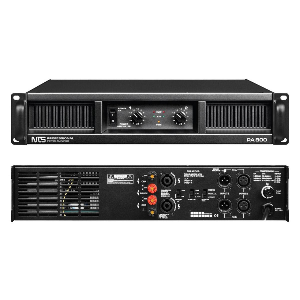 NTS PA-800 เพาเวอร์แอมป์ 2 X 300 วัตต์ 4 โอห์ม