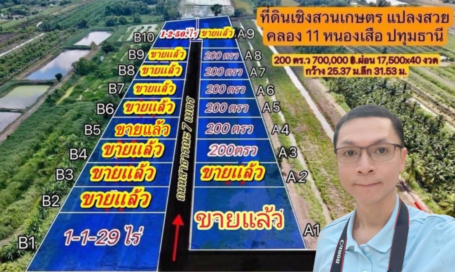 📢 ที่ดินแบ่งขายทำเลดี คลอง 11 หนองเสือ ปทุมธานี (รพีพัฒน์ เฟส 3) 🎗️