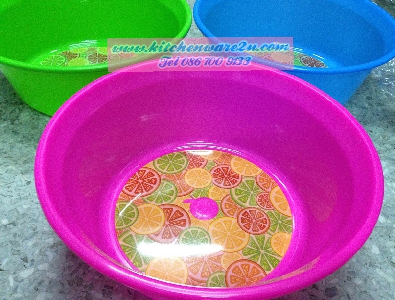 P09372 กะละมังกลม 40 ซม.10 ลิตร พิมพ์ฟอยด์ (40*40*13.5 cm) สีสวย No.238 ราคาส่งต่อ 1 โหล: 12 ใบ:เฉลี่ย 32.5 บต่อใบ