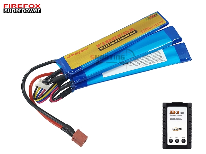 Set แบตลิโพ Firefox 20c 1200mAh 11.1v (แยกเซลล์) พร้อมเครื่องชาร์จ B3