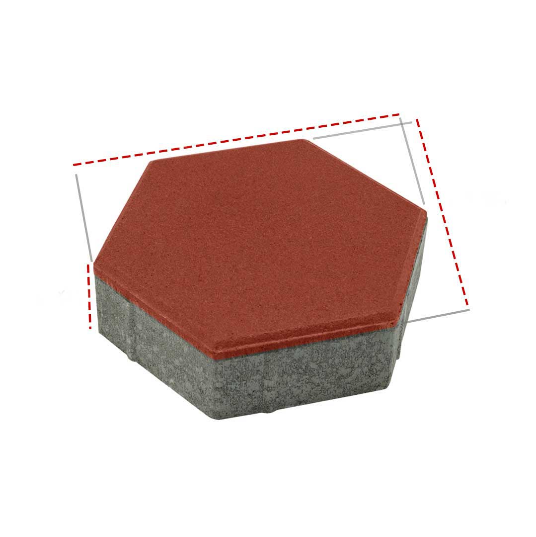 อิฐหกเหลี่ยม สีแดง