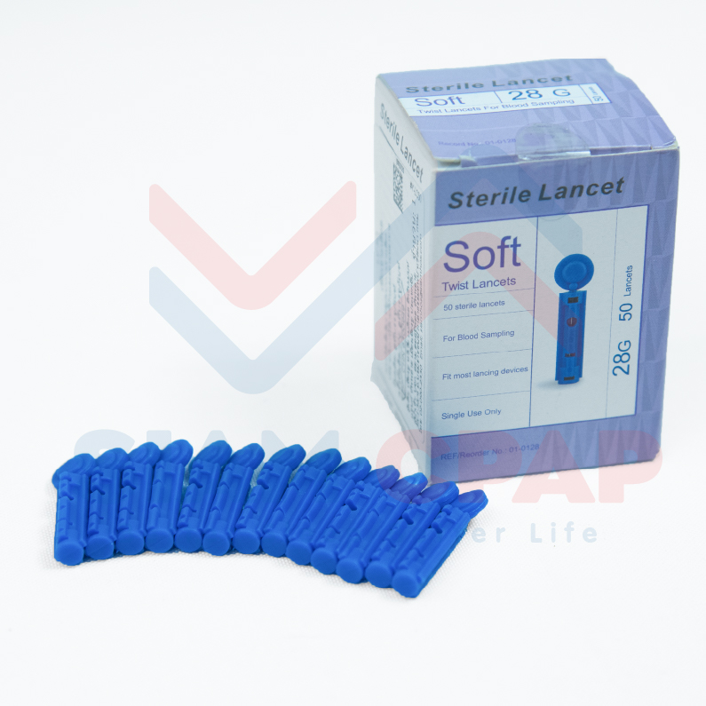 เข็มตรวจวัดระดับน้ำตาลในเลือด Yuwell 50 ชิ้น สำหรับเครื่องตรวจวัดระดับน้ำตาลในเลือด Yuwell