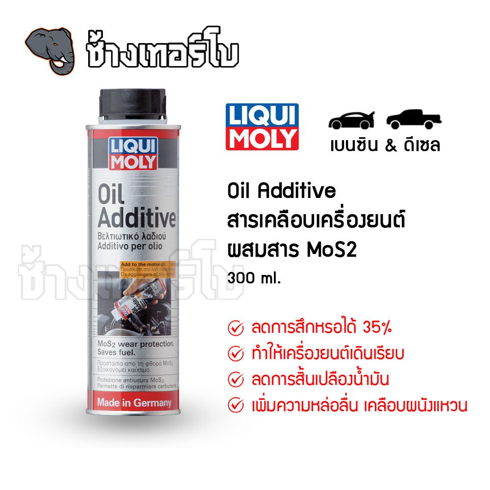ðĨLIQUI MOLY âĐoil additive⊠āļŠāļēāļĢāđāļāļĨāļ·āļāļāđāļĨāļ°āļĨāļāđāļĢāļāđāļŠāļĩāļĒāļāļāļēāļāđāļāļĢāļ·āđāļāļāļĒāļāļāđ āļāļāļēāļ 300 ml / āļāđāļēāļāđāļāļāļĢāđāđāļ