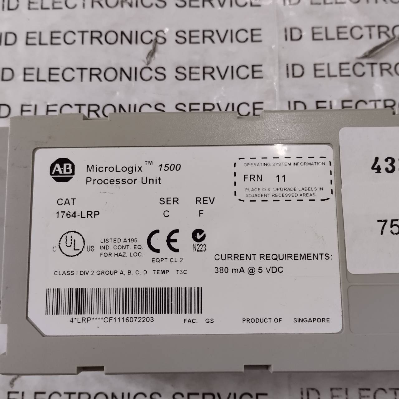 PLC " ALLEN-BRADLEY " MODEL : 1764-LRP