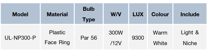 “EMAUX” NP300 Series Halogen Underwater Lights Built-In Type