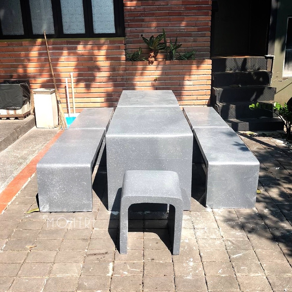 โต๊ะสนามกลางแจ้ง โต๊ะสนาม ชุดโต๊ะสนาม ชุดโต๊ะปูนซีเมนตร์ รุ่น Jumbo Loft ลายหินอ่อน