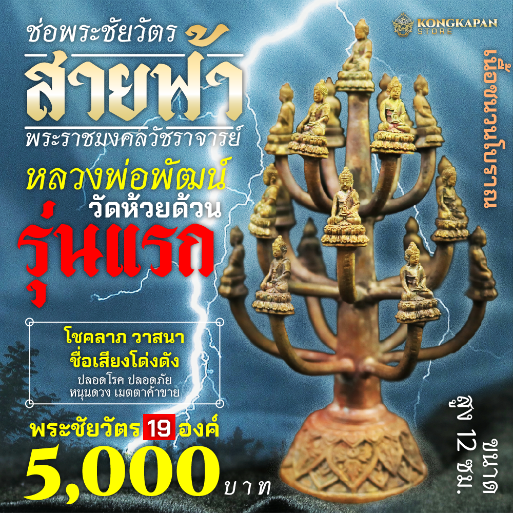 ช่อพระชัยวัฒน์ สายฟ้า วัดห้วยด้วน จังหวัดนครสวรรค์ รุ่นแรก