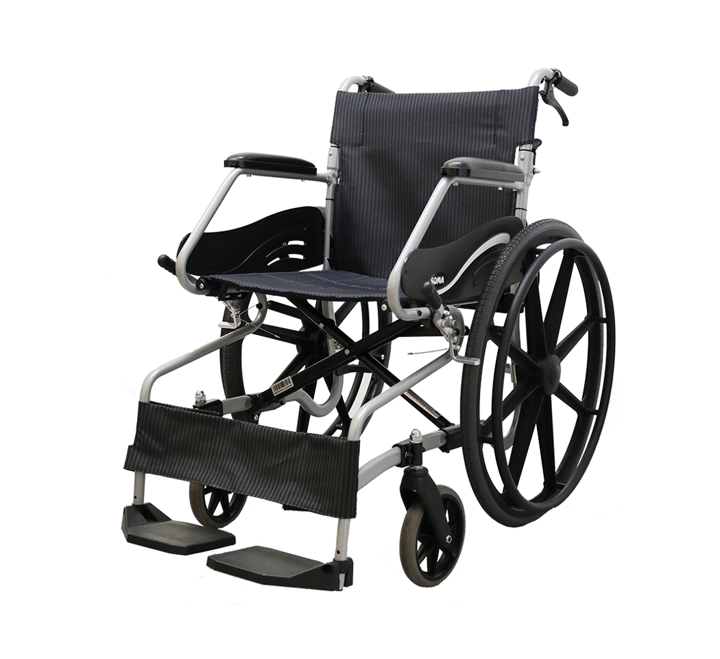 รถเข็นอลูมินัมอัลลอยด์โซม่า SOMA รุ่น SM 150.3 F24 ล้อหลังใหญ่ (WheelChair SOMA 150.3 F24) เหมาะแก่การเดินทาง น้ำหนักเบา แข็งแรงทนทาน ของแท้จากศูนย์ไทย รับประกัน 1 ปี