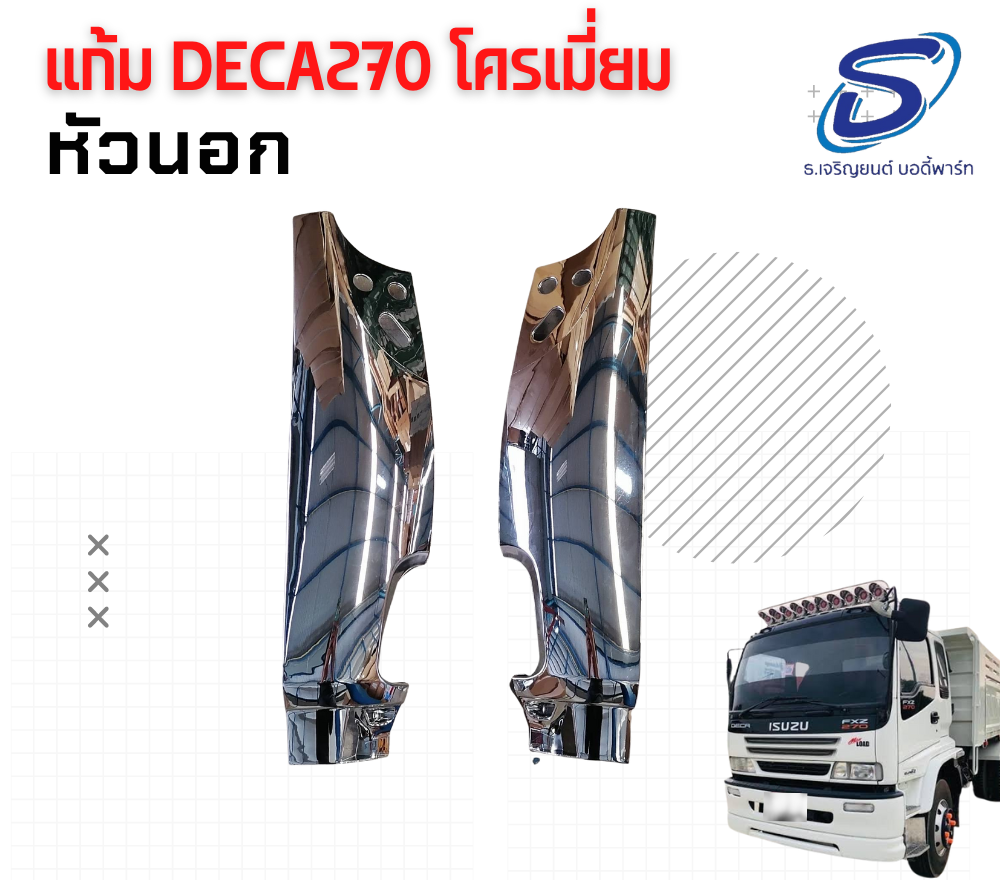 แก้มไฟหรี่หน้า โครเมียม (ซ้าย-ขวา) ISUZU DECA 270 อีสุสุ รถบรรทุก อะไหล่รถบรรทุก อะไหล่แต่งรถบรรทุก