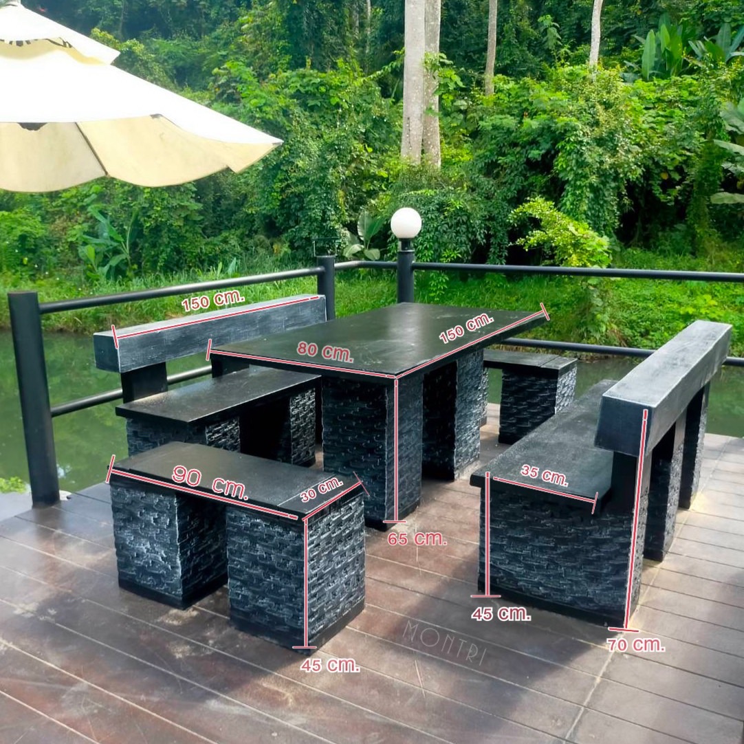 โต๊ะสนาม ชุดโต๊ะสนาม โต๊ะสนามพนักพิง ขนาดยาว 1.5 เมตร นั่งได้ 10 ท่าน ทนแดดทนฝน ใช้งานได้ในระยะยาว