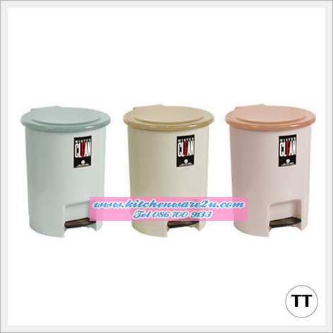 P04976 ถังขยะกลมแบบเหยียบ จุ 6 ลิตร (22.5 ยาว 22.5 สูง 26.5 ซม.) เกรดเอ อย่างหนา คุณภาพดี สีสวย No.541 ราคาส่งต่อโหล : 12 ใบ:เฉลี่ย 130 บ/ใบ