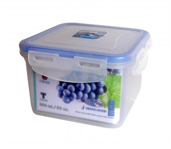 P07827 กล่องถนอมอาหาร Superlock จุ 0.6 ลิตร 6141 (ขนาด 13.7 ซม.(กว้าง) X 13.7 ซม.(ยาว) X 8.7 ซม.(สูง) ราคาส่งต่อ 12 ใบ :เฉลี่ย 45 บ.ใบ