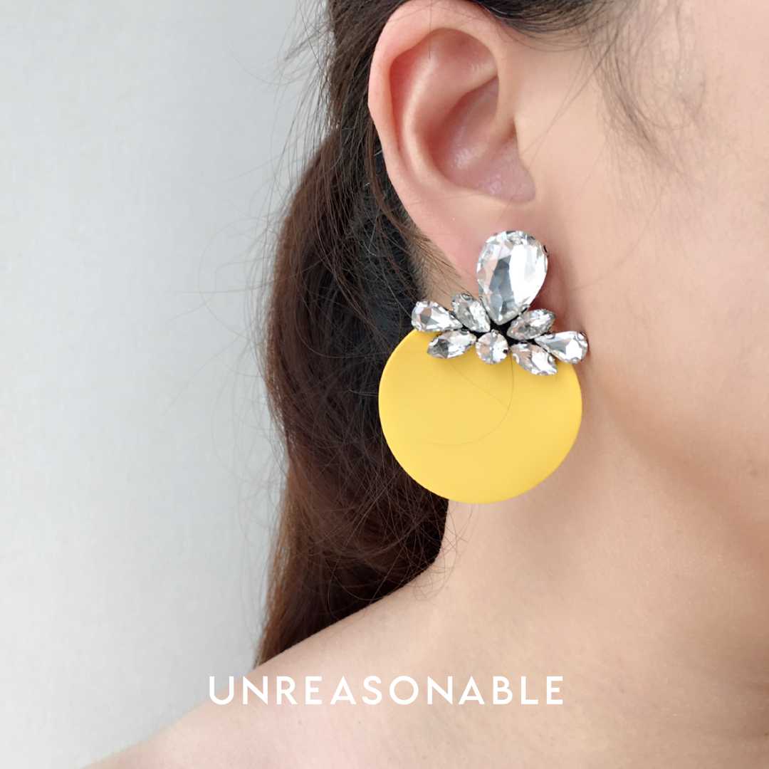 ต่างหู สีเหลือง น้ำหนักเบา สวยใส่สบาย UA0723-02 Unreasonable Accessories