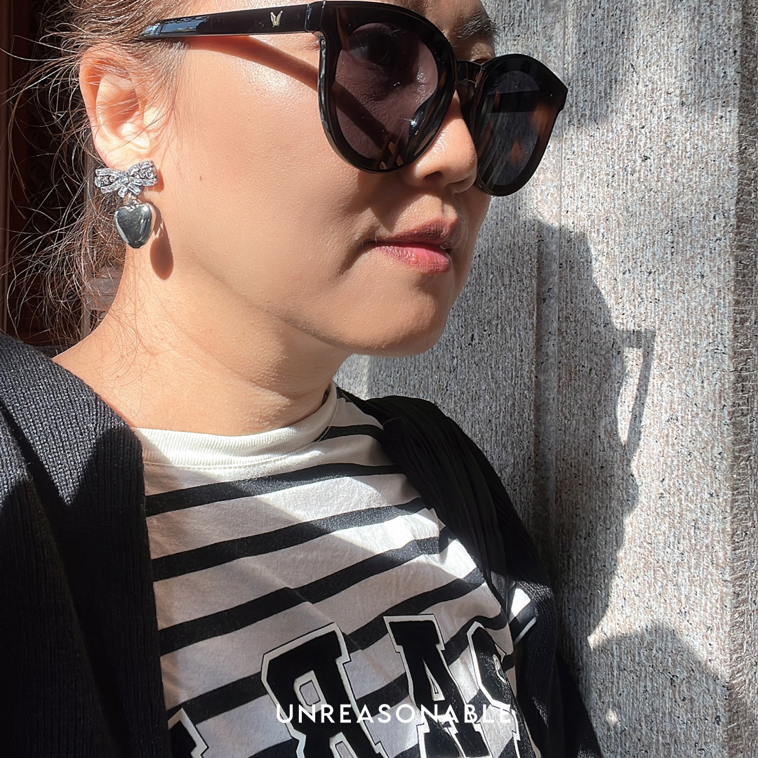 ต่างหู Style Vintage หัวใจสีเงิน น้ำหนักเบา สวยใส่สบาย UA0932-01 Unreasonable Accessories