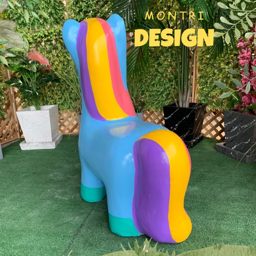 เก้าอี้รูปโพนี่ ม้านั่งม้าโพนี่ เก้าอี้ม้ายูนิคอร์น เก้าอี้ม้าโพนี่ สีฟ้า/เขียวมิ้นท์