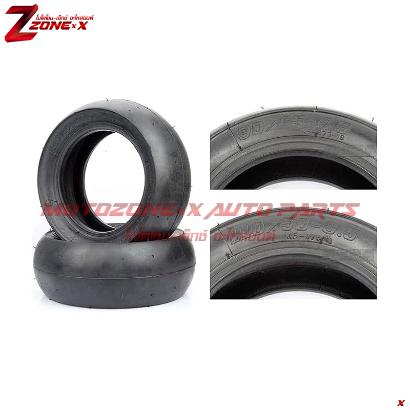 ยางนอก มอเตอร์ไซค์ สปอร์ต 49cc ยางเรียบ 90/65-6.5 110/50-6.5 47cc 49ccelectric scooters, e-Bike, mini pocket bike, mini dirt bike MOTOZONE-X(โมโตโซน-เอ็กซ์) อะไหล่ Part ยางหน้าและยางหลัง