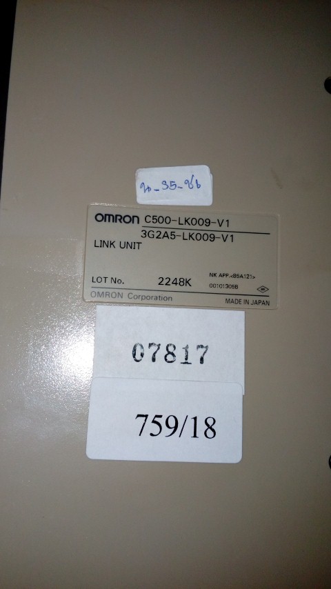 PLC " OMRON " MODEL : C500-LK009-V1