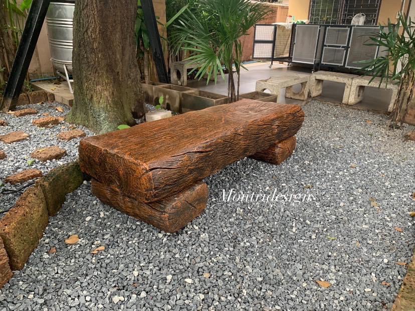 เก้าอี้โซฟาปูนลายไม้ เก้าอี้โซฟา เก้าอี้ขอนไม้ เก้าอี้แต่งสวน ม้านั่งสนาม ม้านั่งสนามปูนลายไม้