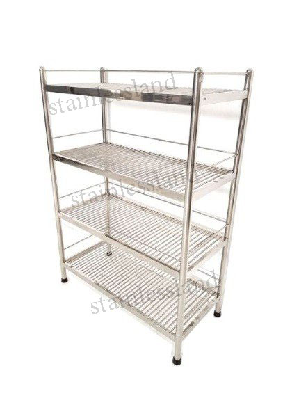 ชั้นวางสแตนเลส 4ชั้น ตะแกรง (แบบซี่ ) 55×120×160 ซ.ม.