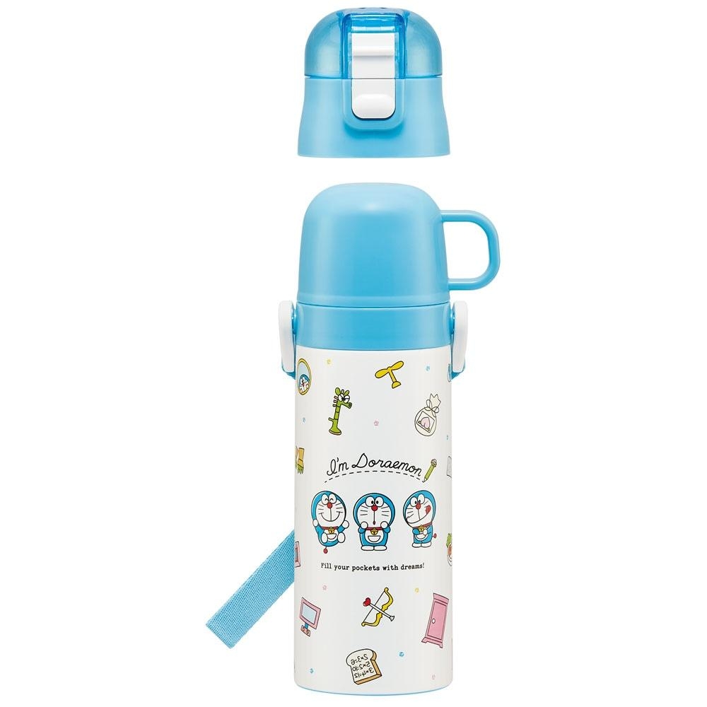 กระติกน้ำสแตนเลสลาย โดเรมอน/โดราเอมอน Skater Doraemon 2 ways ฝาปิด 2 แบบ เลือกได้ตามใจ 470 ml / 430 ml
