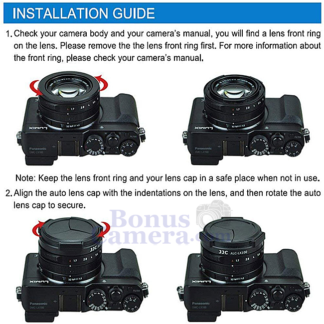 ALC-LX100 ฝาปิดเลนส์อัตโนมัติสีดำ Panasonic LX100,LX100 II และ LEICA D-LUX(Typ 109),D-LUX7 Auto Lens Cap