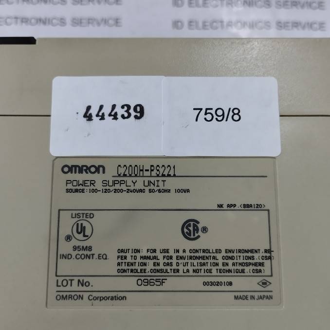 PLC " OMRON " MODEL : C200H-PS221