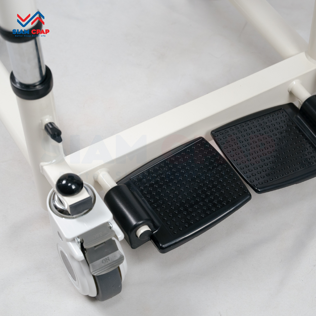 เก้าอี้รถเข็นเคลื่อนย้ายผู้ป่วย ระบบ มือหมุน (Manual Transfer Chair) รับประกัน 2 ปี