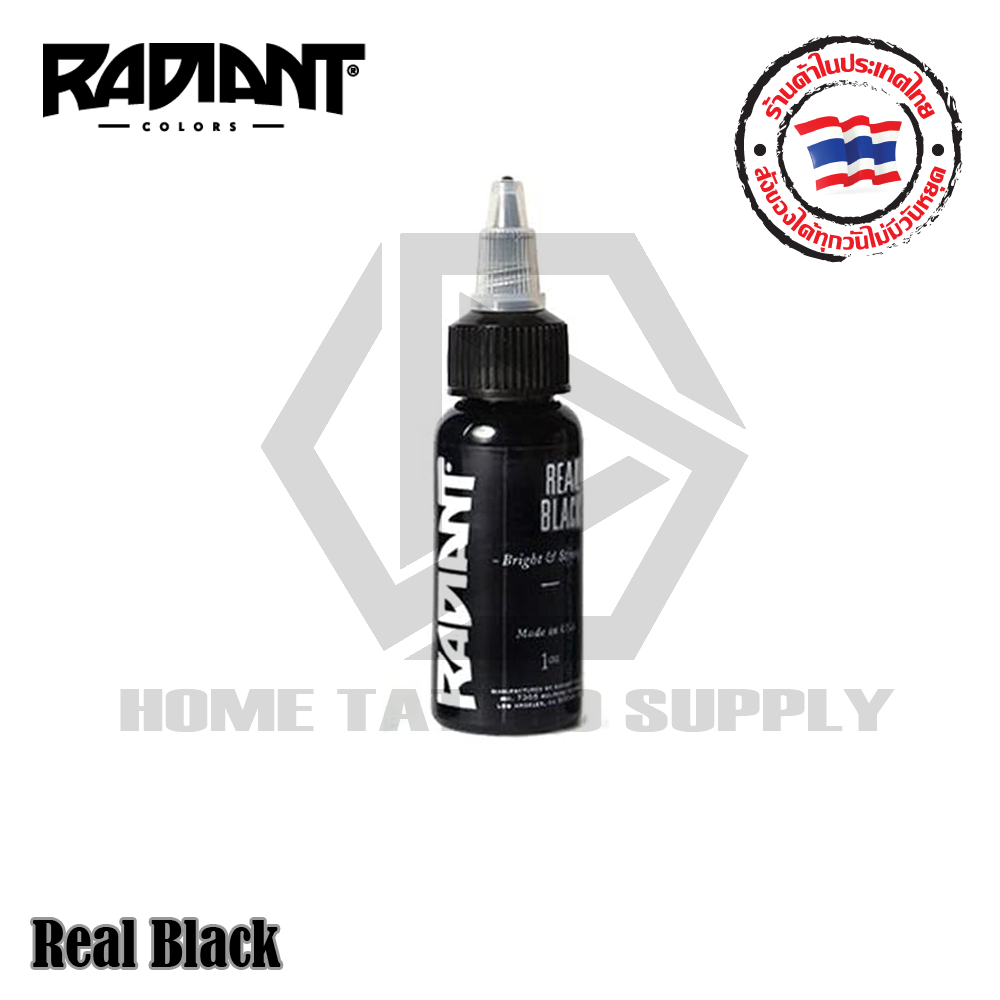 หมึกสักเรเดียน สีสักเรเดียน สีดำ (Radiant Colors Tattoo Ink)