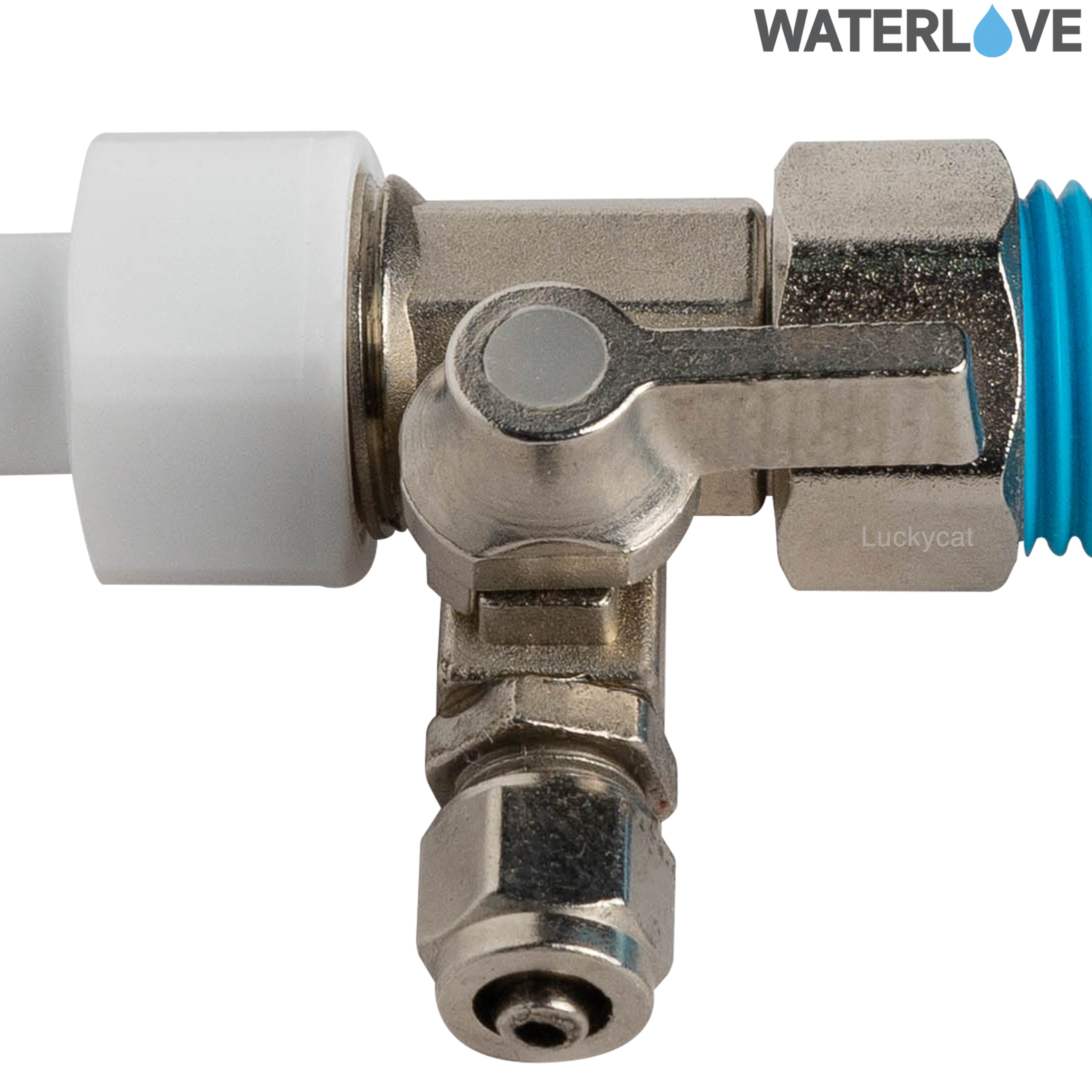 บอลวาล์ว 3 ทาง สีเงิน