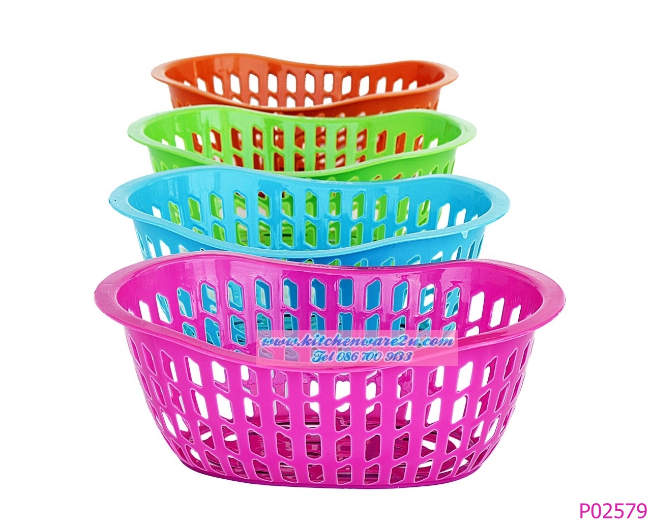 P02579 ตะกร้าฟรุ๊ตตี้ (24*33*11 cm) เกรดเอ ราคาส่งต่อ 1 โหล:12 ใบ
