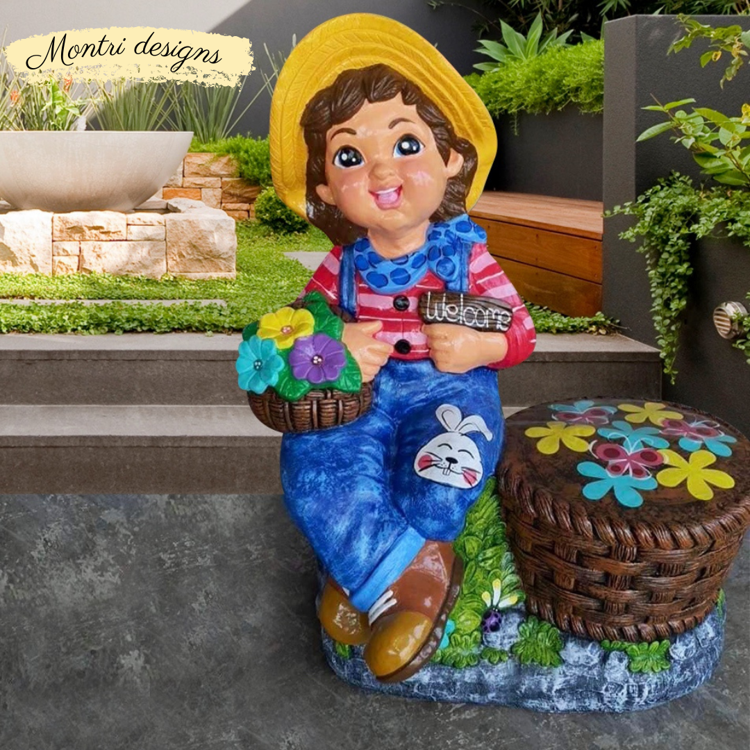 ตุ๊กตาจัดสวน ตุ๊กตาแต่งสวน ตุ๊กตาแต่งหน้าร้าน ตุ๊กตาปูนปั้น ตุ๊กตาปูนปั้นจัดสวน ตุ๊กตาปูนปั้นโคราช รุ่น NAZA01