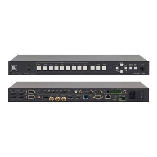 KRAMER VP-774A 9–Input HDMI & HDBaseT ProScale™ Presentation SwitcherScalers with 2K Support and Audio Power Amplifier