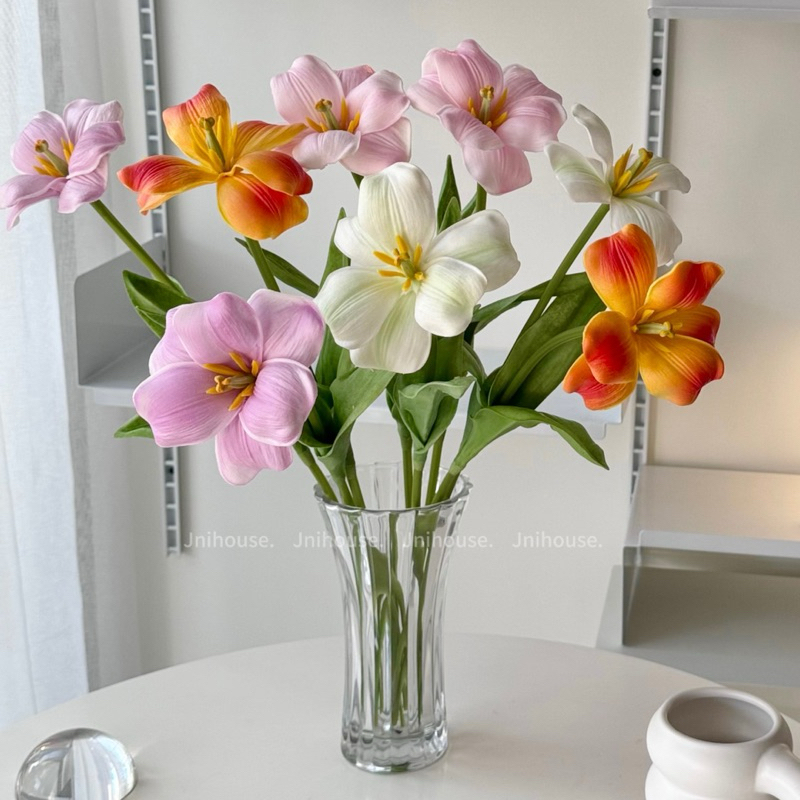 [พร้อมส่ง] แจกันแก้วใส แจกันหนาทรงสูง (Glass Vass)