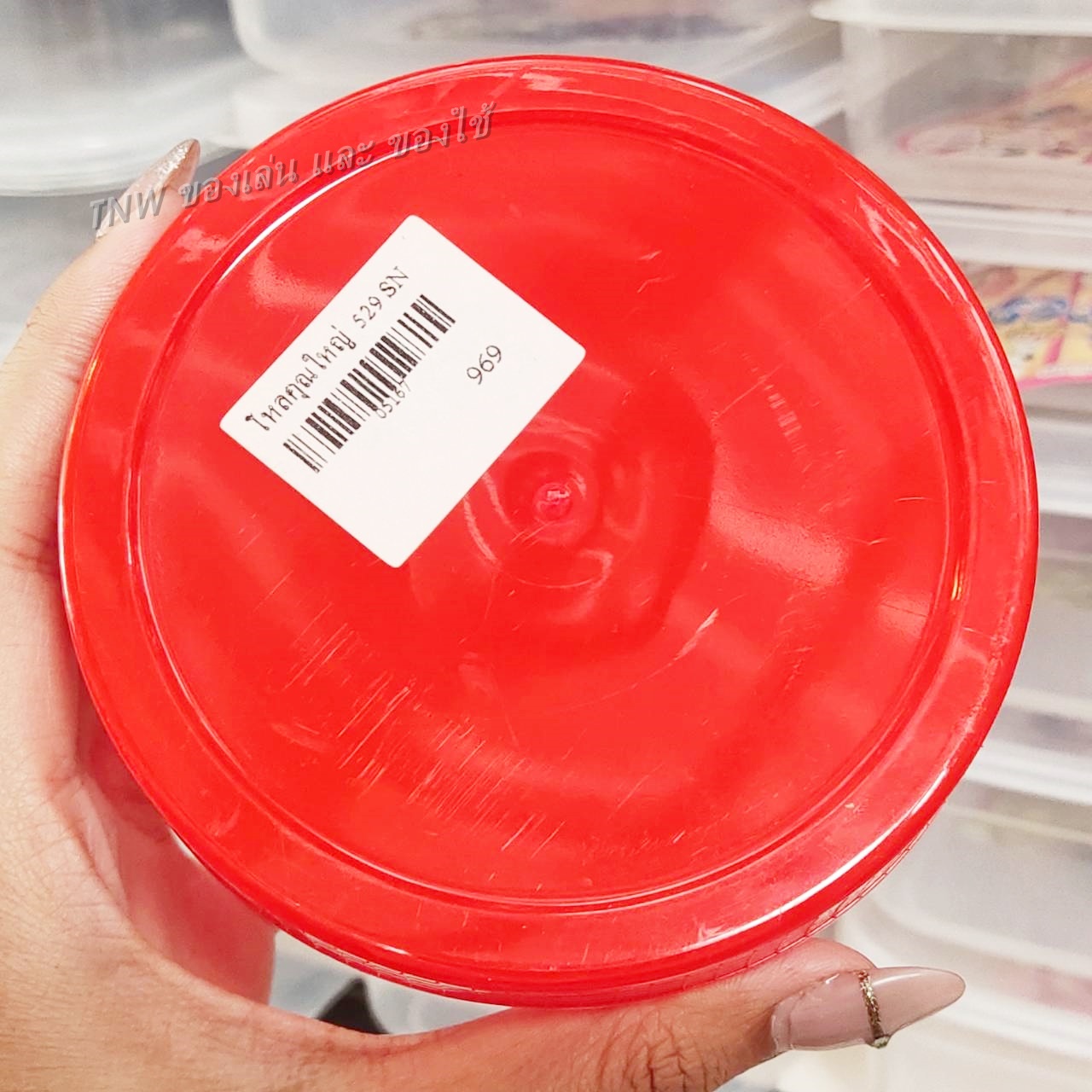 💥 กระปุกใส่กะปิ กระปุกฝาแดง พลาสติกแบบดี 500 ML ( 1 ชิ้น ) 💥