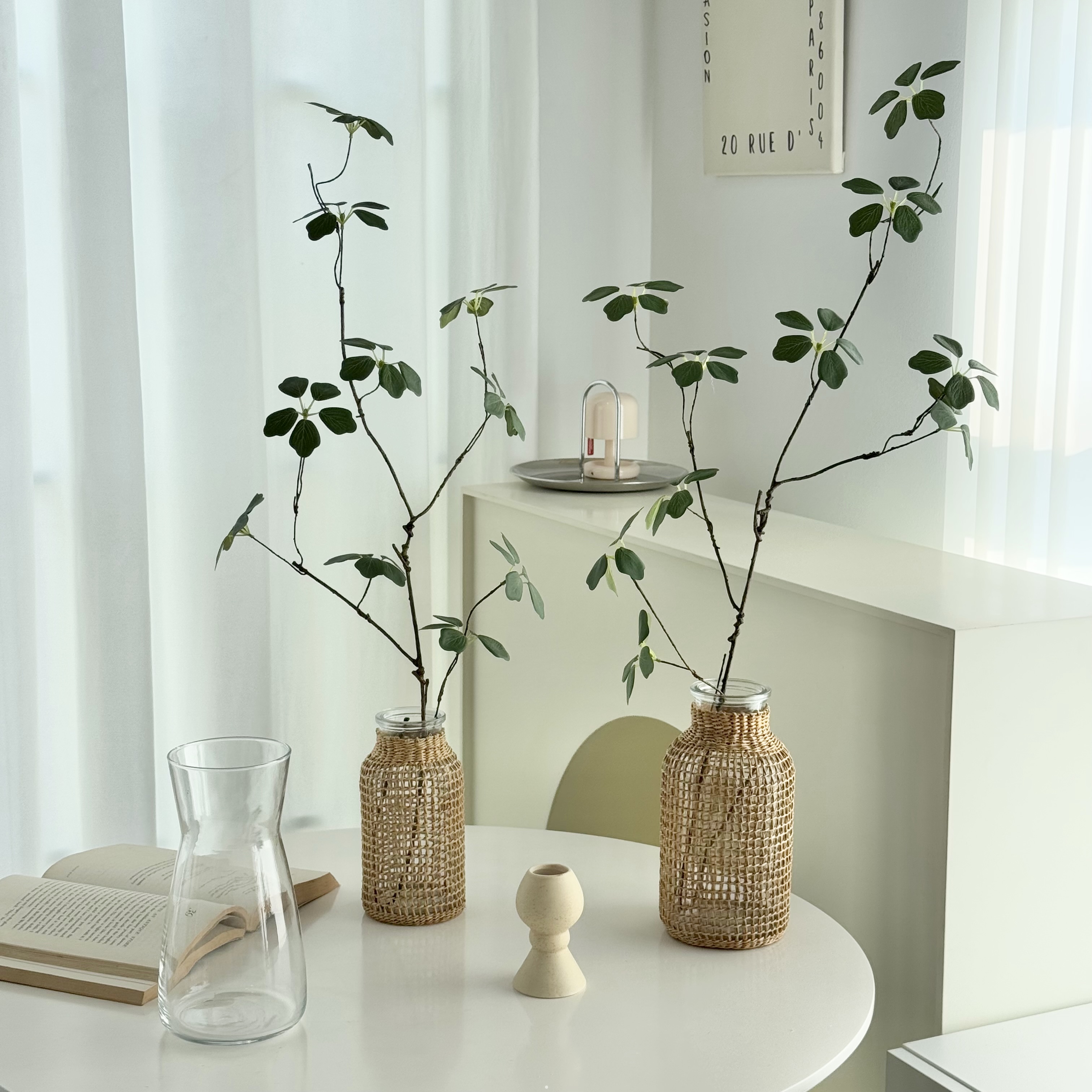 [พร้อมส่ง] Jnihouse : กิ่งไม้ประดิษฐ์ ใบ5แฉก (Green leaves)(Tree)