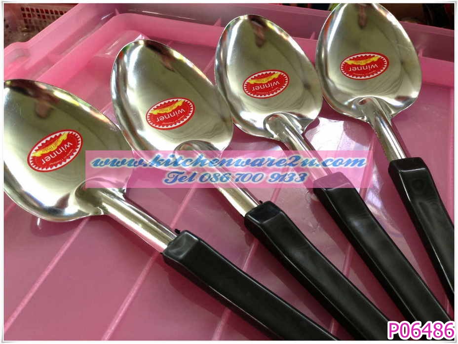 P06486 ทัพพีจีน ปลายแหลมใหญ่ (ราคาส่งต่อ 1 โหล: 12 อัน)