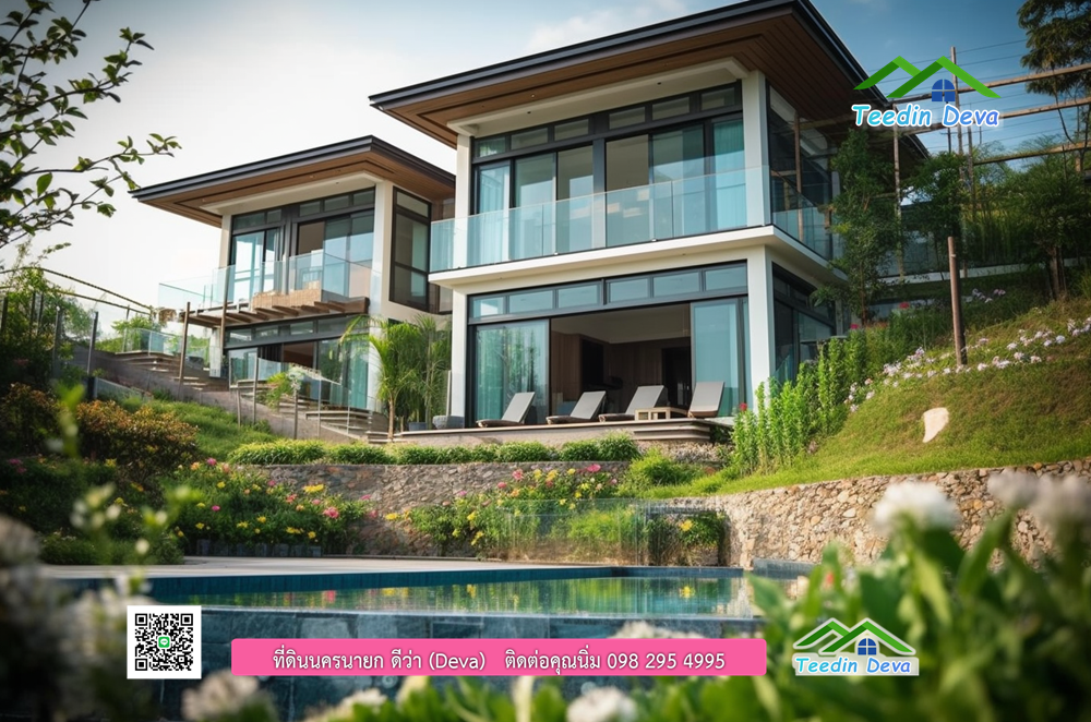 แบบบ้านโมเดิร์น บ้านพักตากอากาศ ออกแบบ เน้นมองเห็น "วิวภูเขา"