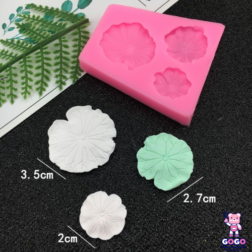 พิมพ์ฟองดองใบบัว 3 ขนาด พิมพ์ซิลิโคน ทำวุ้น ทำขนม