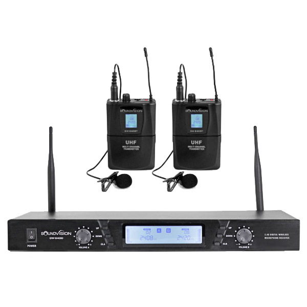 SOUNDVISION DW-240D/BT (LV) ชุดไมค์ลอยหนีบปกเสื้อ ดิจิตอล ย่าน 2.4GHz
