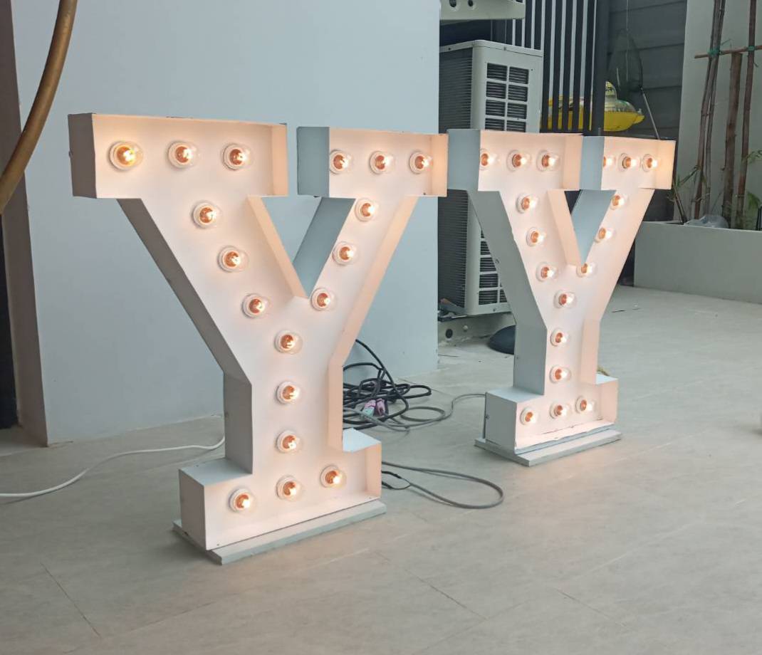 อักษรเช่าไฟปิงปอง YY ขนาดอักษรสูง 70cm