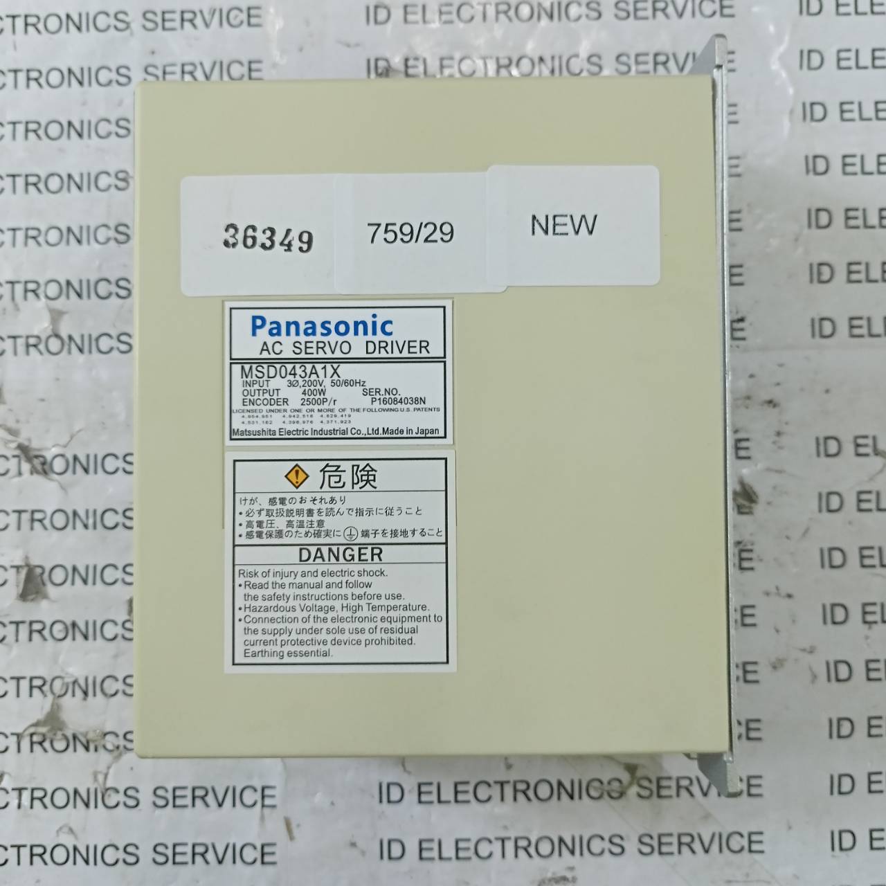 SERVO DRIVE " PANASONIC " MODEL : MSD043A1X