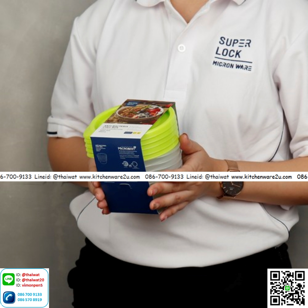 P10912 กล่องอาหาร แพ็ค 5 คละสี (12.7 x 12.7 x 7 cm.) #6061 No.6061 ราคาขายส่ง 1 โหล :12 ชุด: 55 บ/ชุด