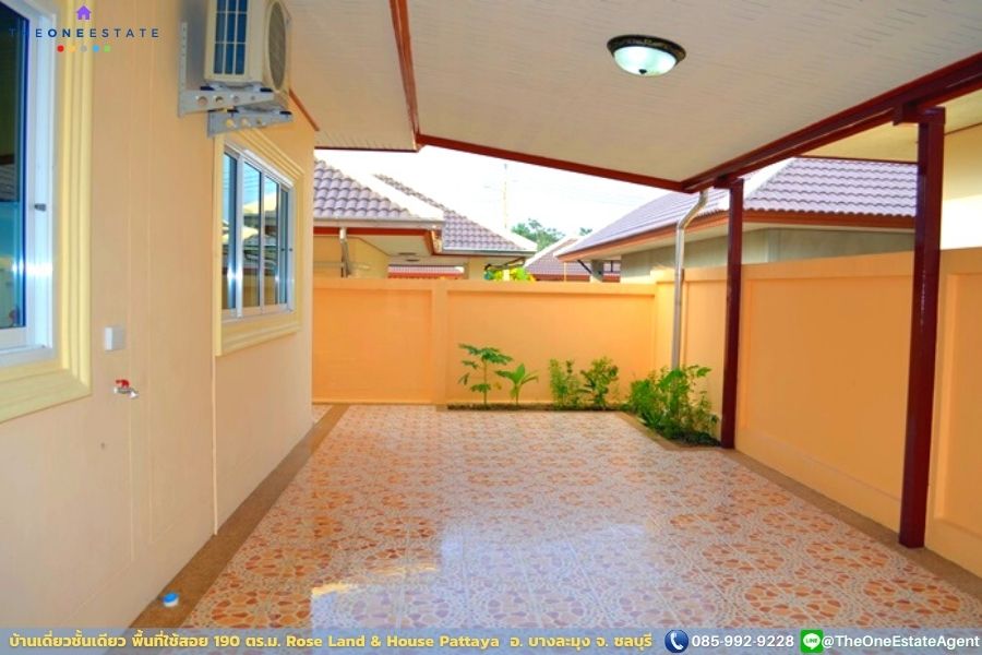 📣 บ้านเดี่ยวพัทยาหลังมุม Rose Land and House หน้าบ้านหันทางทิศใต้ลมเย็นตลอดปี บรรยากาศร่มรื่น เงียบสงบ ส่วนตัว เฟอร์นิเจอร์บิวท์อิน The Best ! | โทร. 085-992-9228